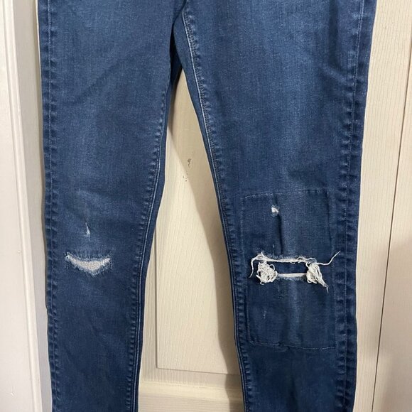 Lucky Brand Womens Dark Wash Distressed Stretch Lolita Skinny Jeans Size 2/26 - Picture 4 of 10